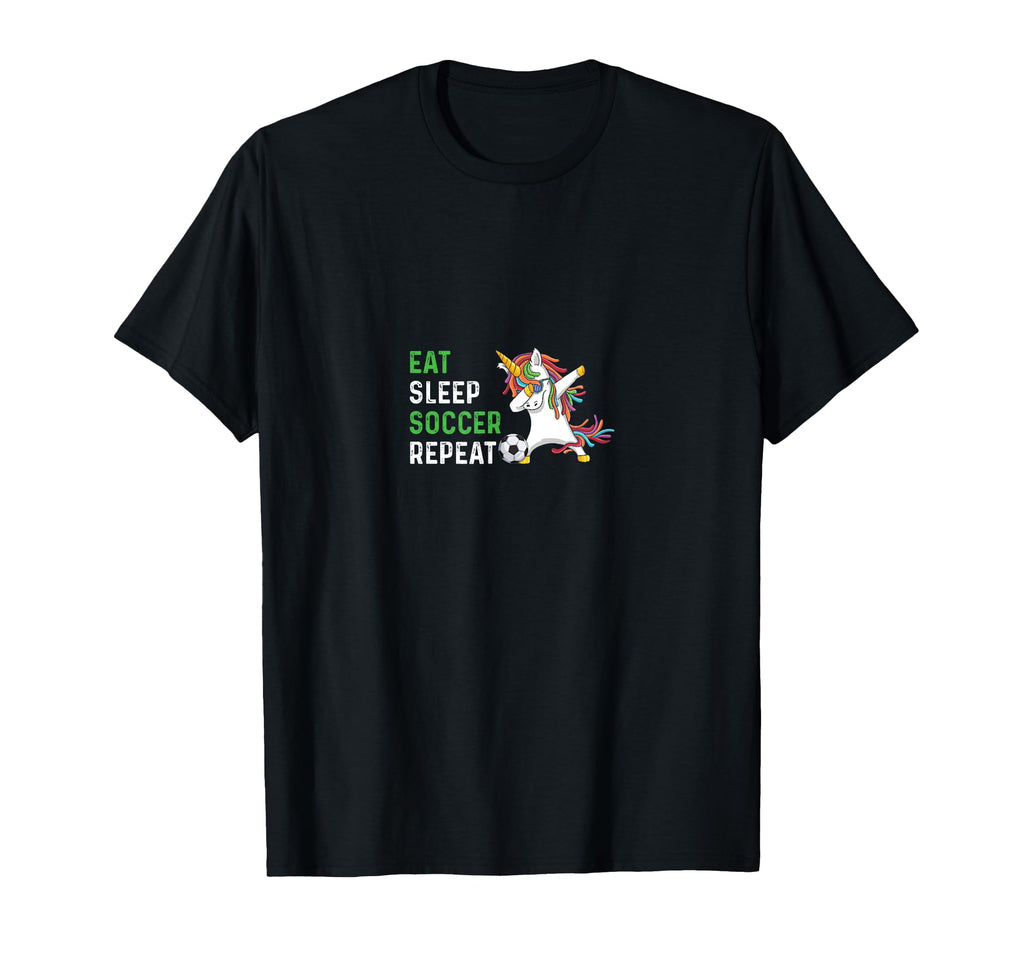 Funny Eat Sleep Soccer Repeat T-Shirt - Novelty Apparel for Adults
