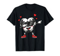 Dabbing Soccer Heart Valentine Love T-Shirt - Graphic Print Unisex
