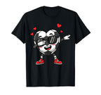 Dabbing Soccer Heart Valentine Love T-Shirt - Graphic Print Unisex