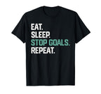 Eat Sleep Stop Goals Repeat Goalie T-Shirt - Streetwear Style for Adults