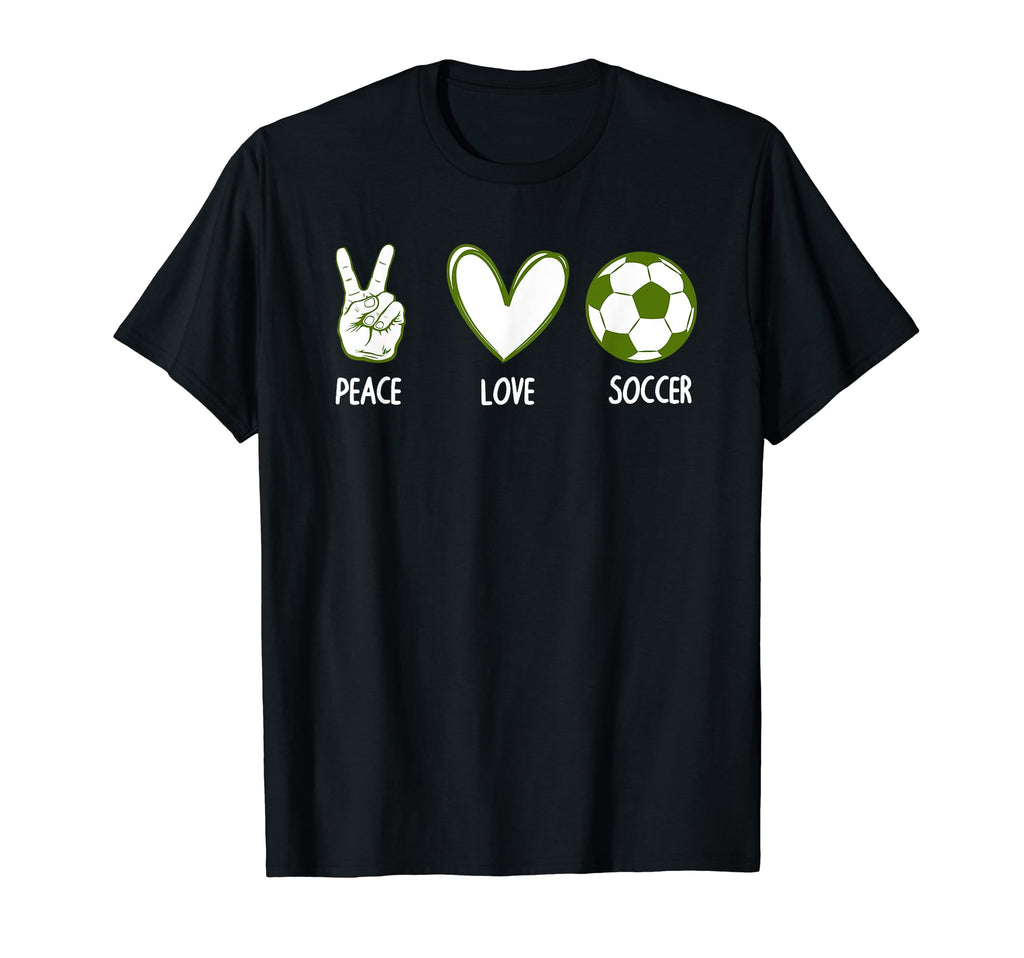 Soccer Peace Love Football Sports Lovers T-Shirt - Unique Graphic Men Women