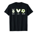 Soccer Peace Love Football Sports Lovers T-Shirt - Unique Graphic Men Women