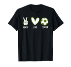 Soccer Peace Love Football Sports Lovers T-Shirt - Unique Graphic Men Women