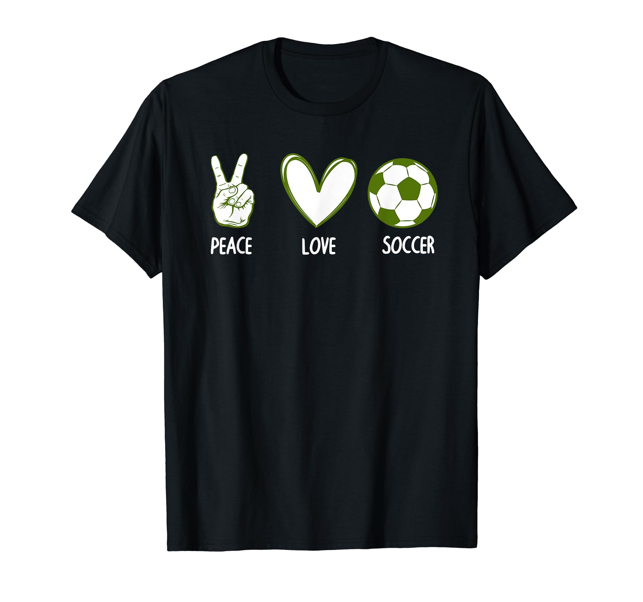 Soccer Peace Love Football Sports Lovers T-Shirt - Unique Graphic Men Women