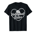 Heart Volleyball Sister T-Shirt - Fun Novelty Design Men Women