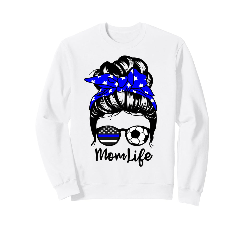Mom Life Messy Bun Hair Funny Sweatshirt - Unique Graphic for Adults