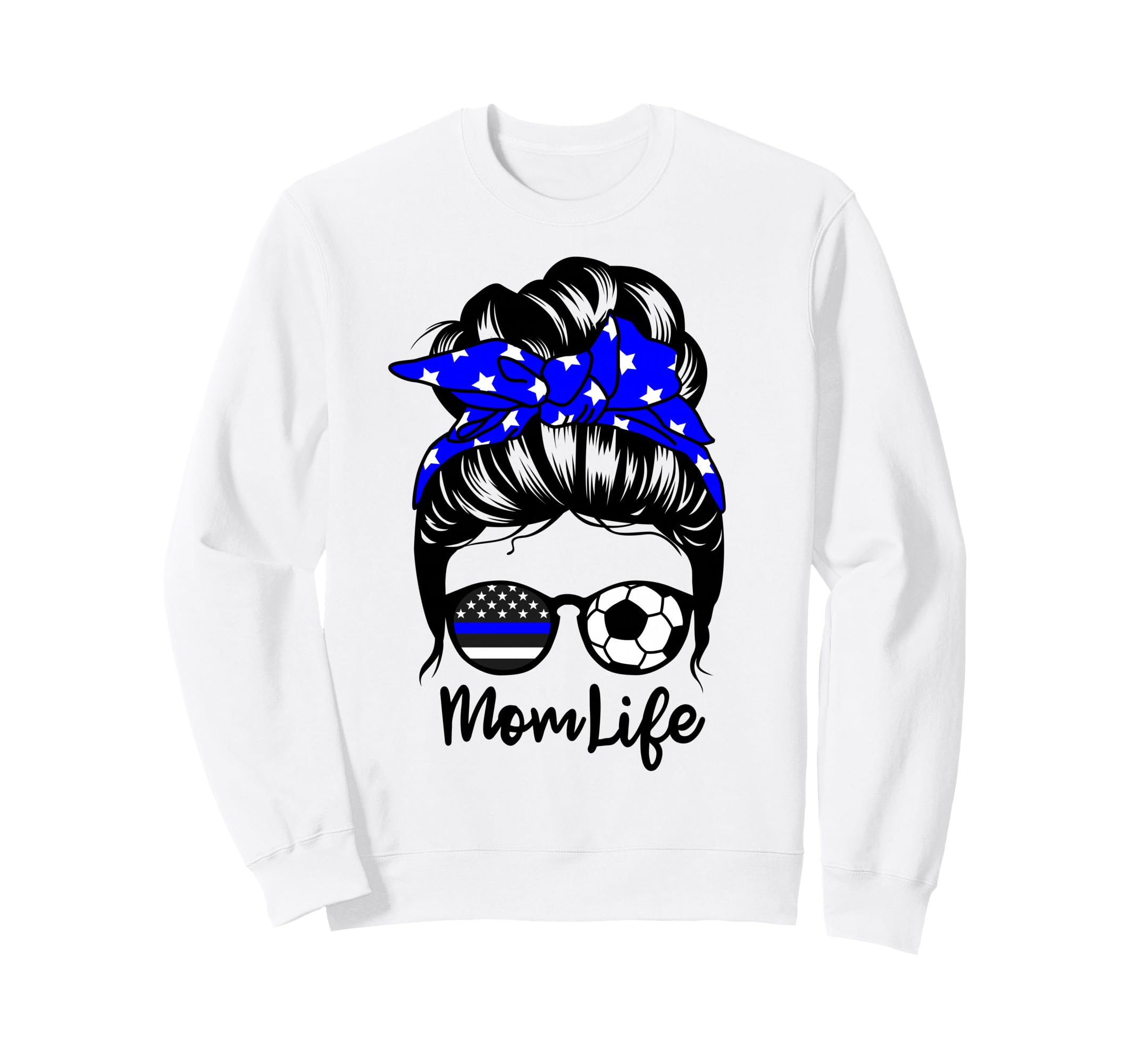 Mom Life Messy Bun Hair Funny Sweatshirt - Unique Graphic for Adults