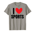 I Love Sports Football Baseball T-Shirt - Casual Everyday Wear for Adults