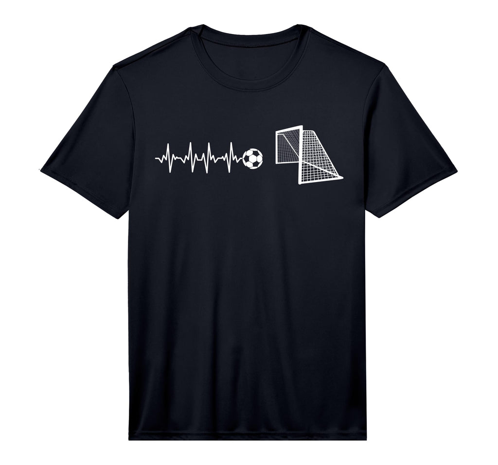 Funny Soccer Heartbeat Ecg T-Shirt - Casual Everyday Wear Men Women