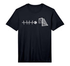 Funny Soccer Heartbeat Ecg T-Shirt - Casual Everyday Wear Men Women