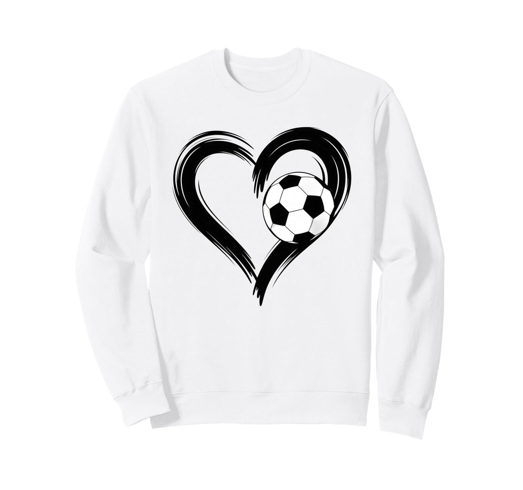 Soccer Love Heart Fans And Sweatshirt - Casual Everyday Wear Unisex