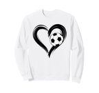 Soccer Love Heart Fans And Sweatshirt - Casual Everyday Wear Unisex