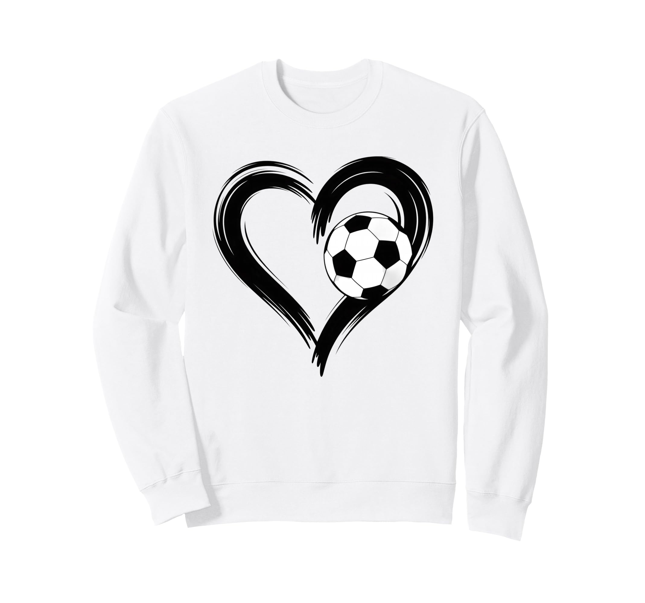 Soccer Love Heart Fans And Sweatshirt - Casual Everyday Wear Unisex