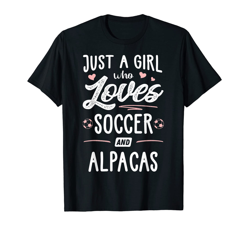 Just Who Loves Soccer And Alpacas T-Shirt - Aesthetic Graphic for Adults