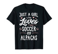 Just Who Loves Soccer And Alpacas T-Shirt - Aesthetic Graphic for Adults