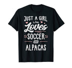 Just Who Loves Soccer And Alpacas T-Shirt - Aesthetic Graphic for Adults
