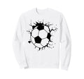 Soccer Ball Crashing Through Wall Sweatshirt - Novelty Apparel Men Women
