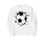 Soccer Ball Crashing Through Wall Sweatshirt - Novelty Apparel Men Women