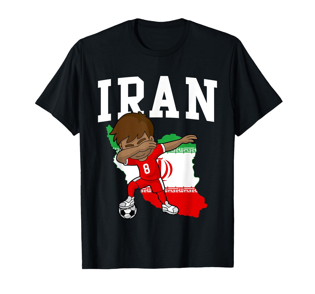 Iran Soccer Iranian Football Dabbing T-Shirt - Novelty Apparel for Adults