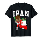 Iran Soccer Iranian Football Dabbing T-Shirt - Novelty Apparel for Adults