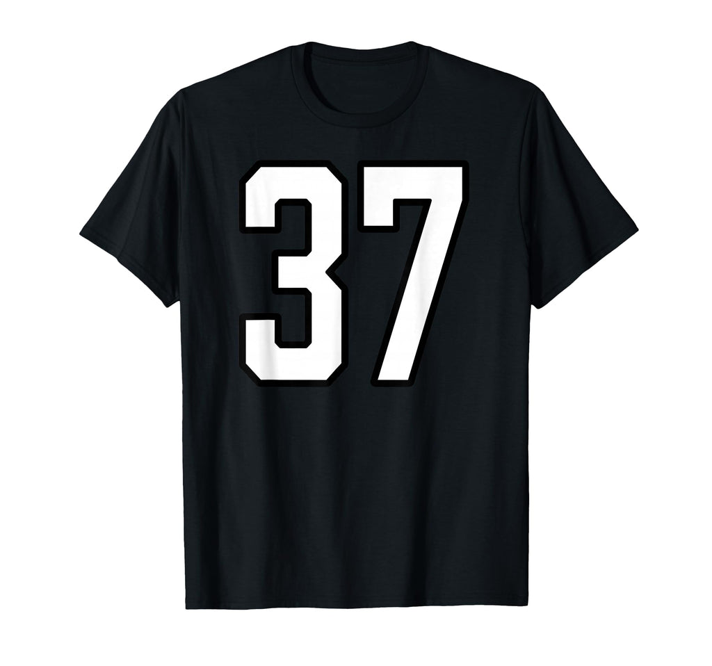 White And Black Sports Number 37 Jersey T-Shirt - Graphic Print for Adults