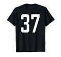 White And Black Sports Number 37 Jersey T-Shirt - Graphic Print for Adults