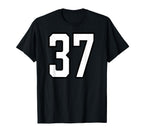 White And Black Sports Number 37 Jersey T-Shirt - Graphic Print for Adults