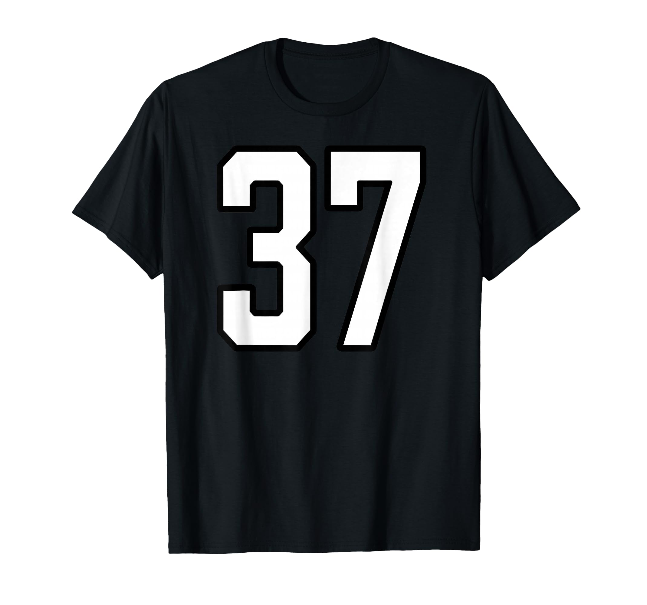 White And Black Sports Number 37 Jersey T-Shirt - Graphic Print for Adults