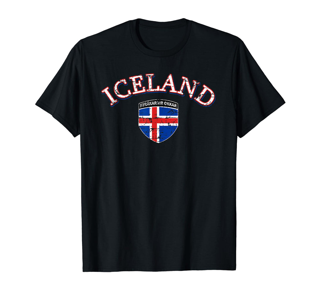 Iceland Football Distressed Soccer Tshirts T-Shirt - Graphic Print Unisex