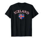 Iceland Football Distressed Soccer Tshirts T-Shirt - Graphic Print Unisex