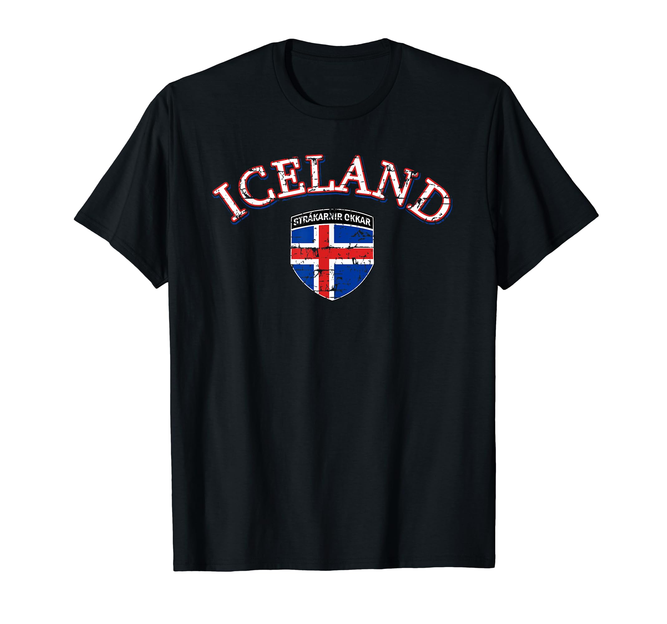 Iceland Football Distressed Soccer Tshirts T-Shirt - Graphic Print Unisex