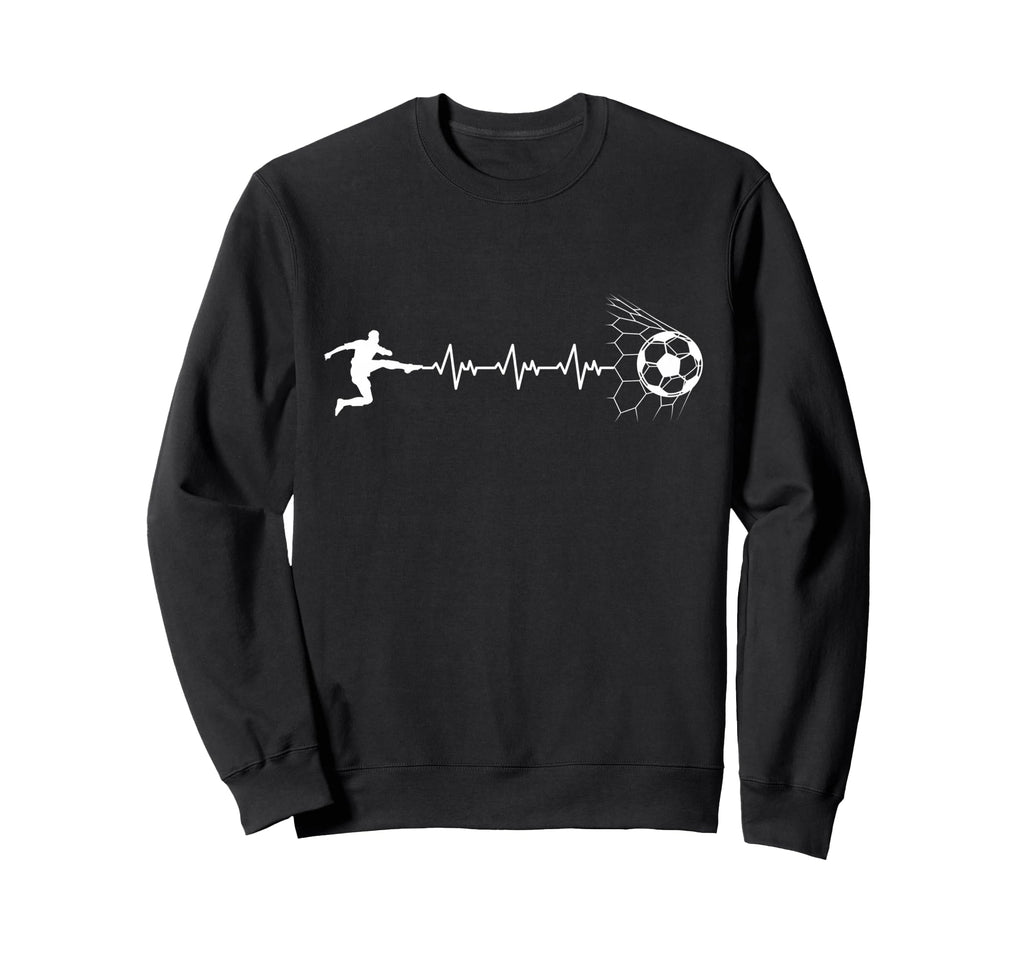 Funny Soccer Player Heart Pulse Sweatshirt - Minimalist Print Men Women