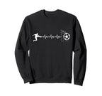 Funny Soccer Player Heart Pulse Sweatshirt - Minimalist Print Men Women