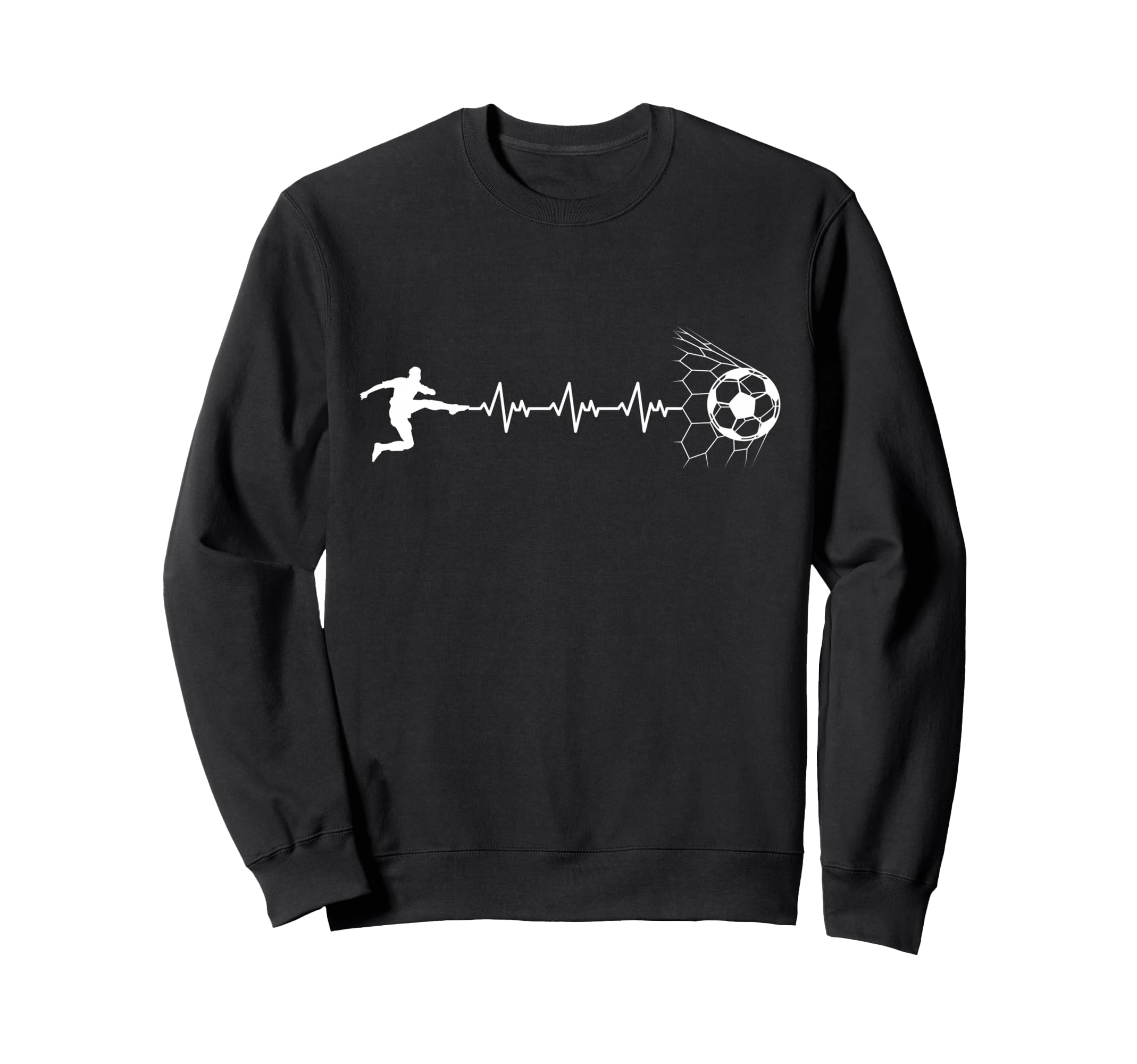 Funny Soccer Player Heart Pulse Sweatshirt - Minimalist Print Men Women