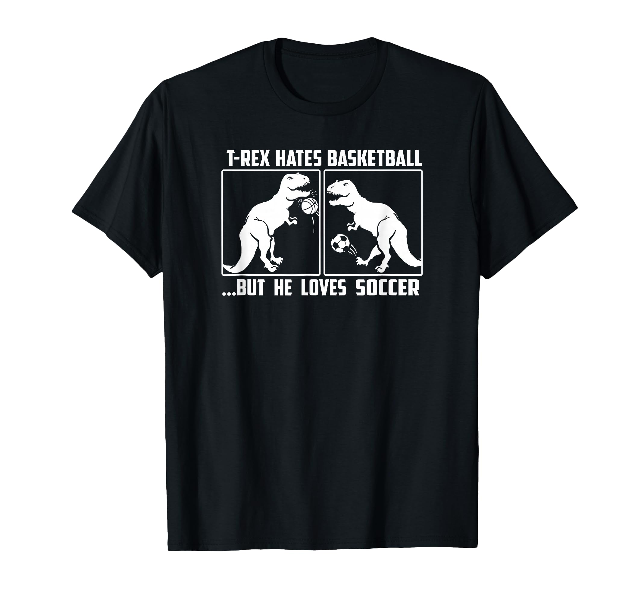 Trendy T Rex Hates Basketball But He T-Shirt - Novelty Apparel Unisex