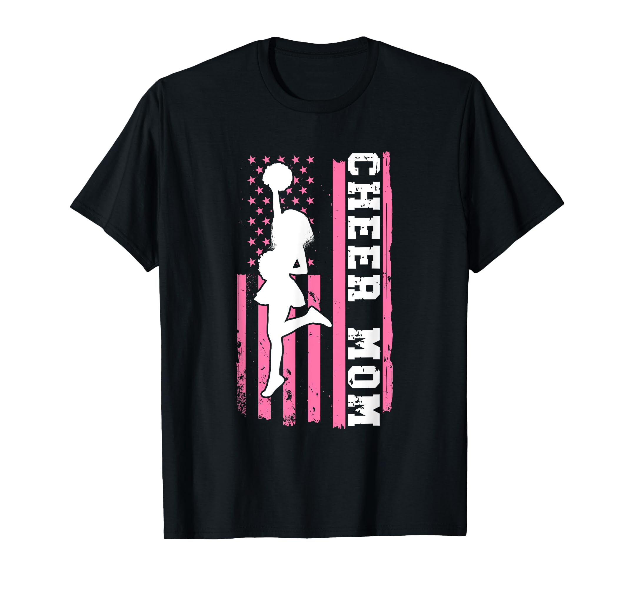 Cheer Mom American Flag Cheerleading T-Shirt - Aesthetic Graphic Unisex