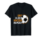 Football Player Jersey Eat Sleep T-Shirt - Minimalist Print Men Women