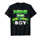 Nini Birthday Soccer Party Family T-Shirt - Aesthetic Graphic Men Women