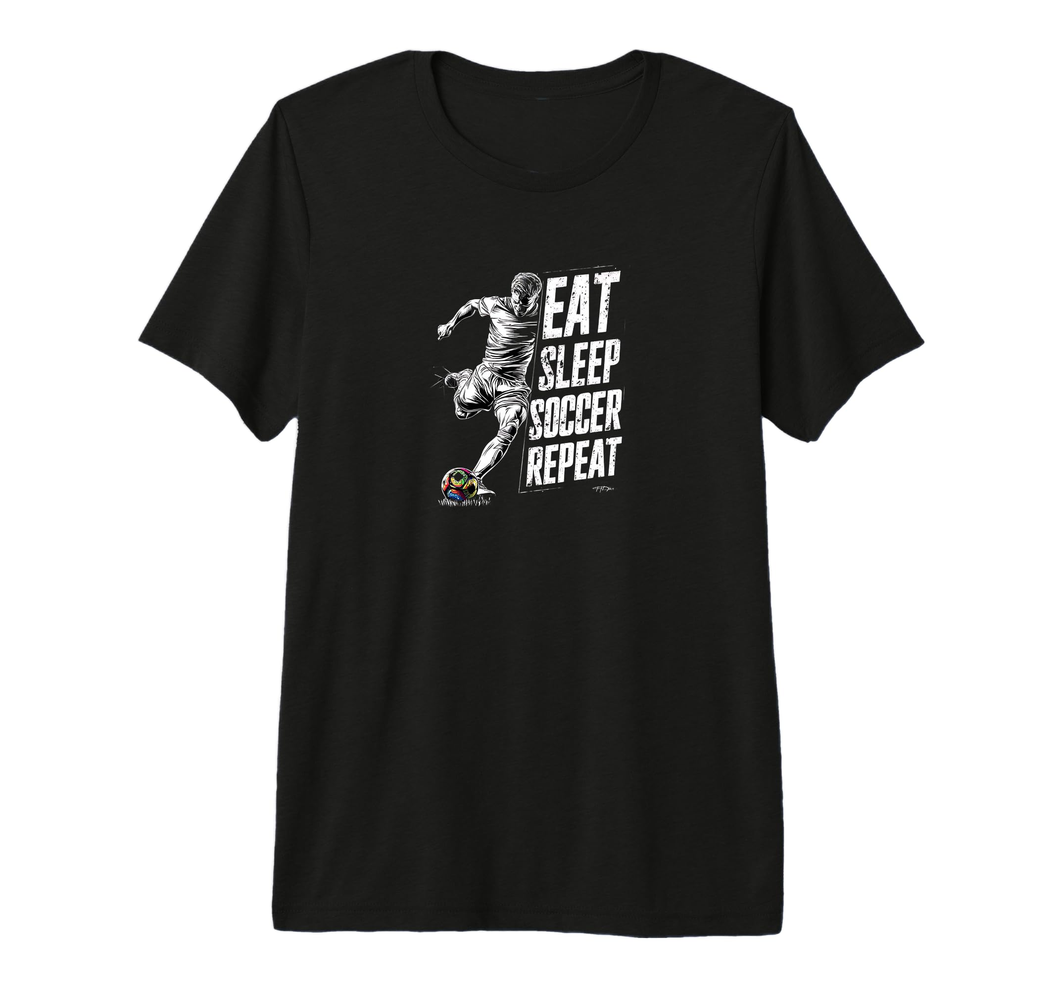 Funny Eat Sleep Soccer Repeat Soccer T-Shirt - Custom Art Print Men Women