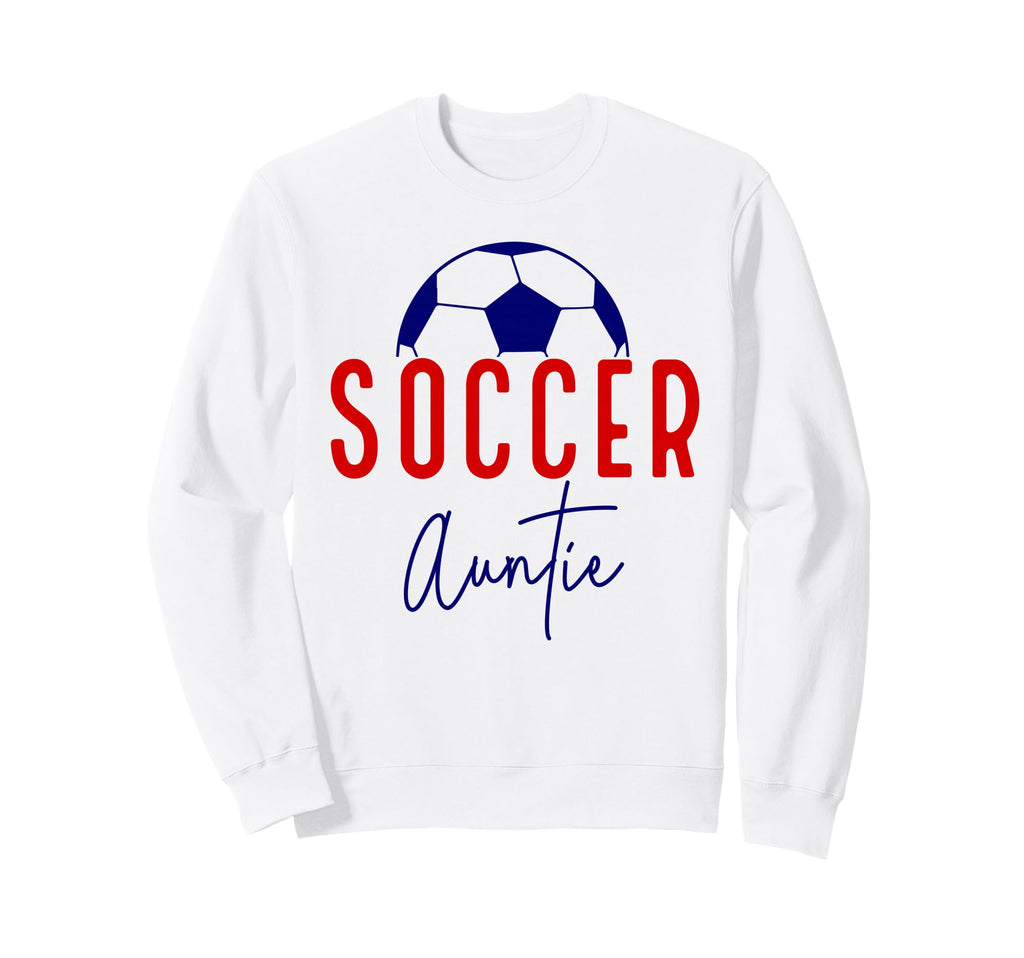 Soccer Auntie Aunt Soccer Ball Support Sweatshirt - Trendy Graphic Unisex