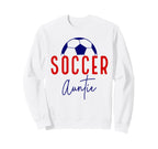 Soccer Auntie Aunt Soccer Ball Support Sweatshirt - Trendy Graphic Unisex