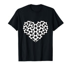 Heart Shaped Soccer Ball Pattern T-Shirt - Minimalist Print Men Women