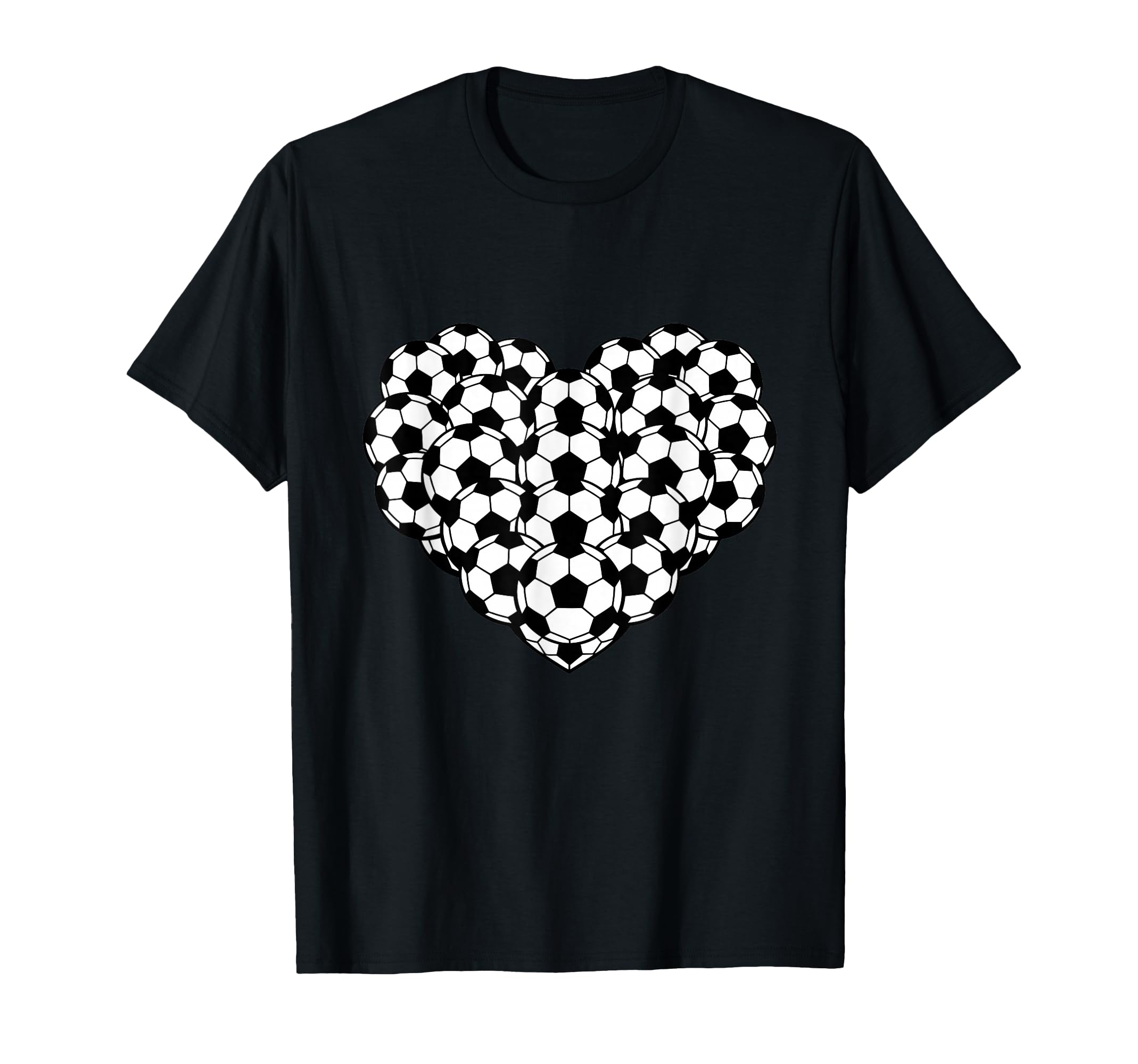 Heart Shaped Soccer Ball Pattern T-Shirt - Minimalist Print Men Women