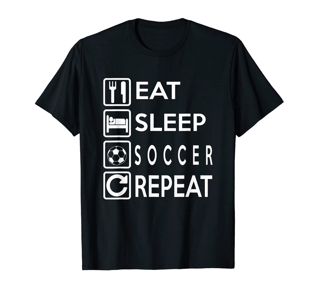 Soccer Gift Eat Sleep Soccer Repeat T-Shirt - Custom Art Print for Adults