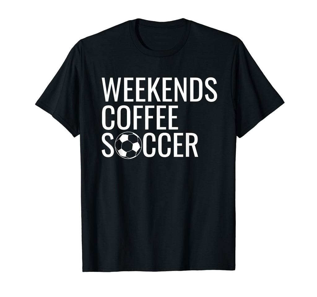 Weekends Iced Coffee And Soccer Groovy T-Shirt - Fun Novelty Design Unisex