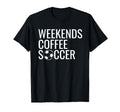 Weekends Iced Coffee And Soccer Groovy T-Shirt - Fun Novelty Design Unisex