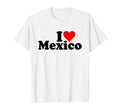 I Love Heart Mexico T-Shirt - Minimalist Print Men Women