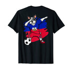 Dabbing French Bulldog Haiti Soccer T-Shirt - Novelty Apparel for Adults