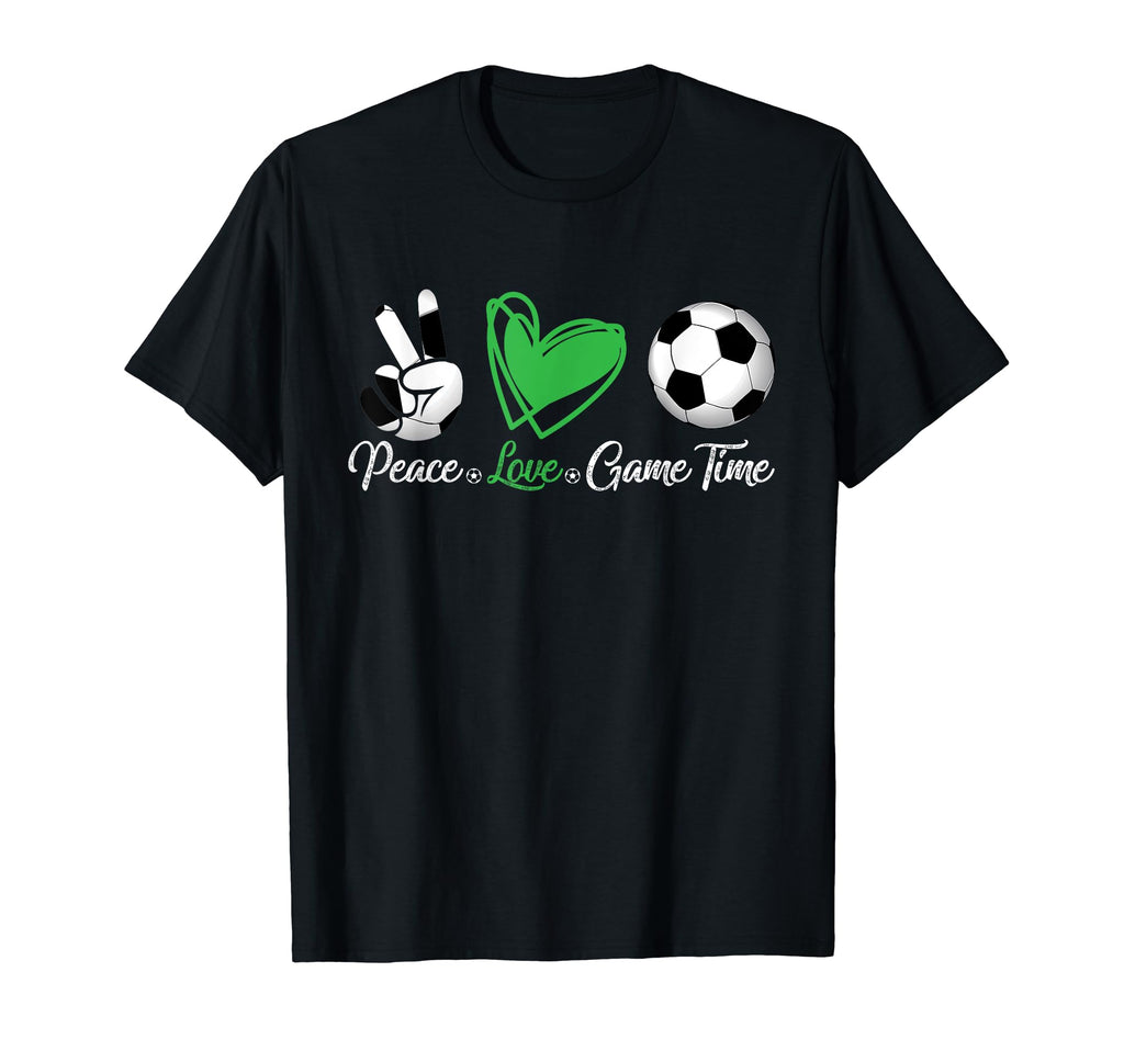 Peace Love And Game Time Soccer Lover T-Shirt - Graphic Print Men Women