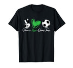 Peace Love And Game Time Soccer Lover T-Shirt - Graphic Print Men Women
